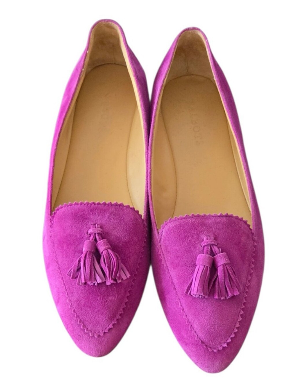 Talbots Suede Tassel Loafers Purple Flats Size 8.5